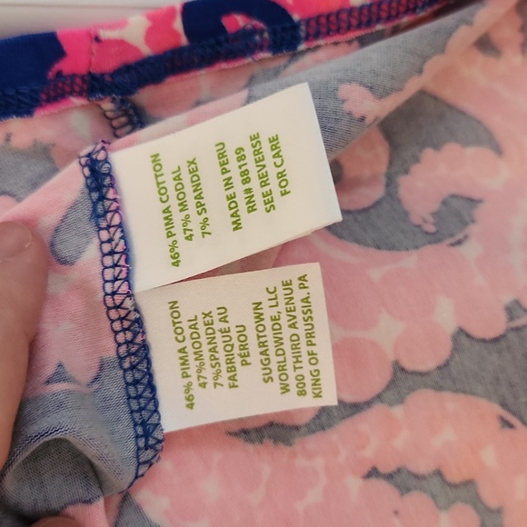 Lilly Pulitzer Starfish off the sholder top size XS in Navy and Pink - Picture 3 of 3